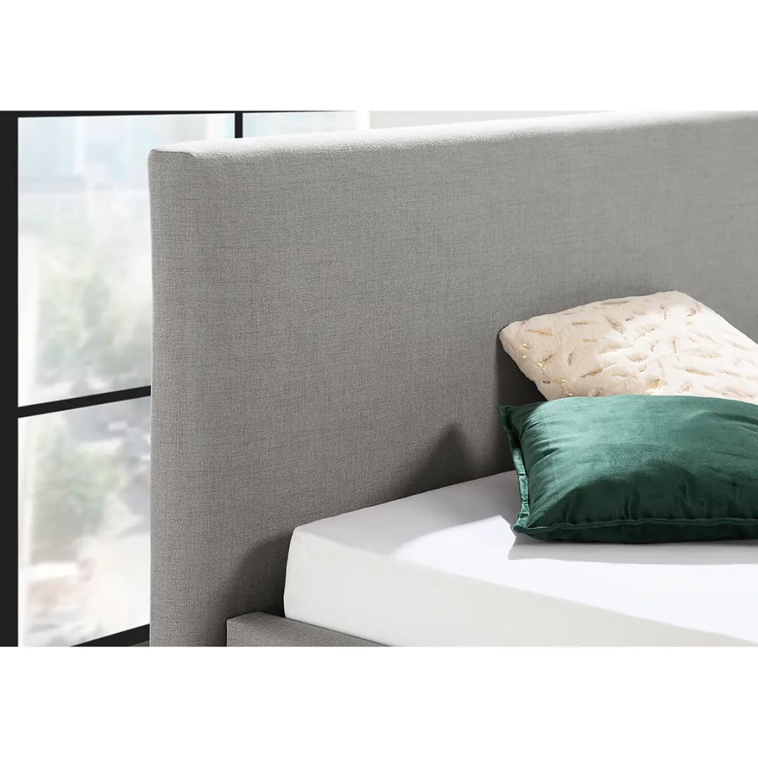 Polsterbett Milo 180 x 200cm Strukturstoff Grau | Grau