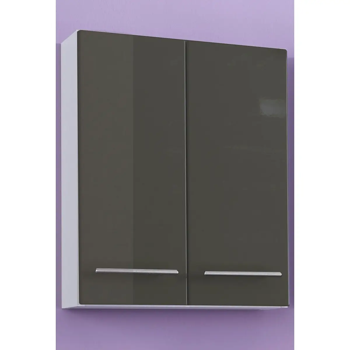 Hängeschrank 50cm Grau/Hochglanz Grau | Grau