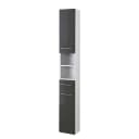 Hochschrank 25cm Grau/Hochglanz Grau | Grau
