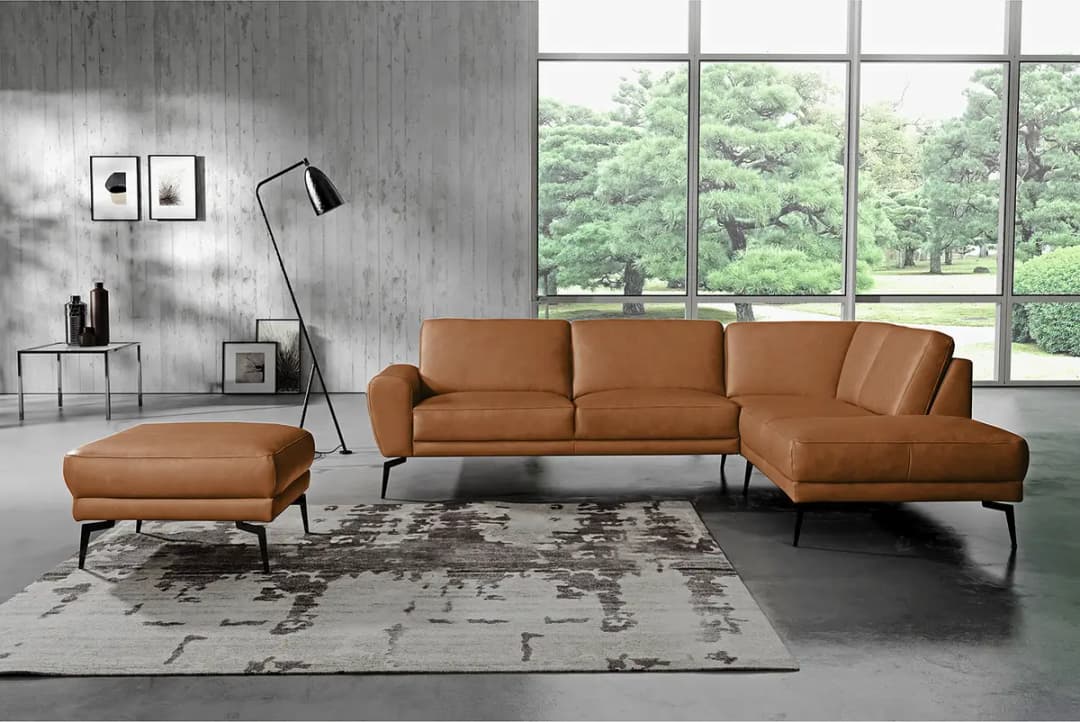 Ecksofa mit Ottomane Nadra | Braun