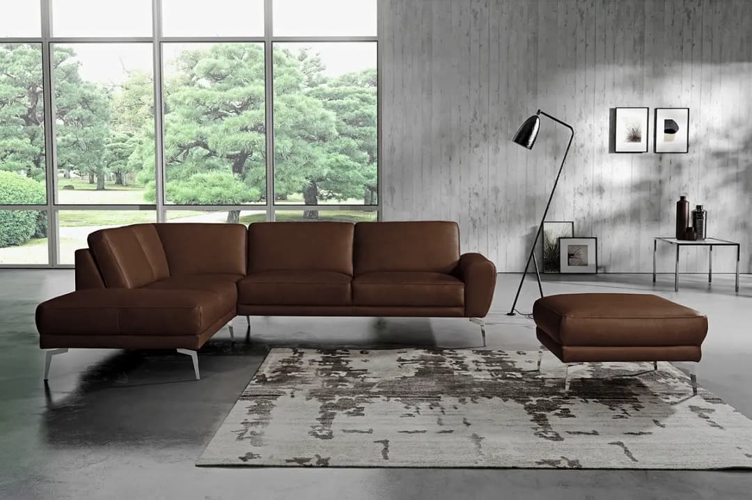 Ecksofa mit Ottomane Nadra | Braun