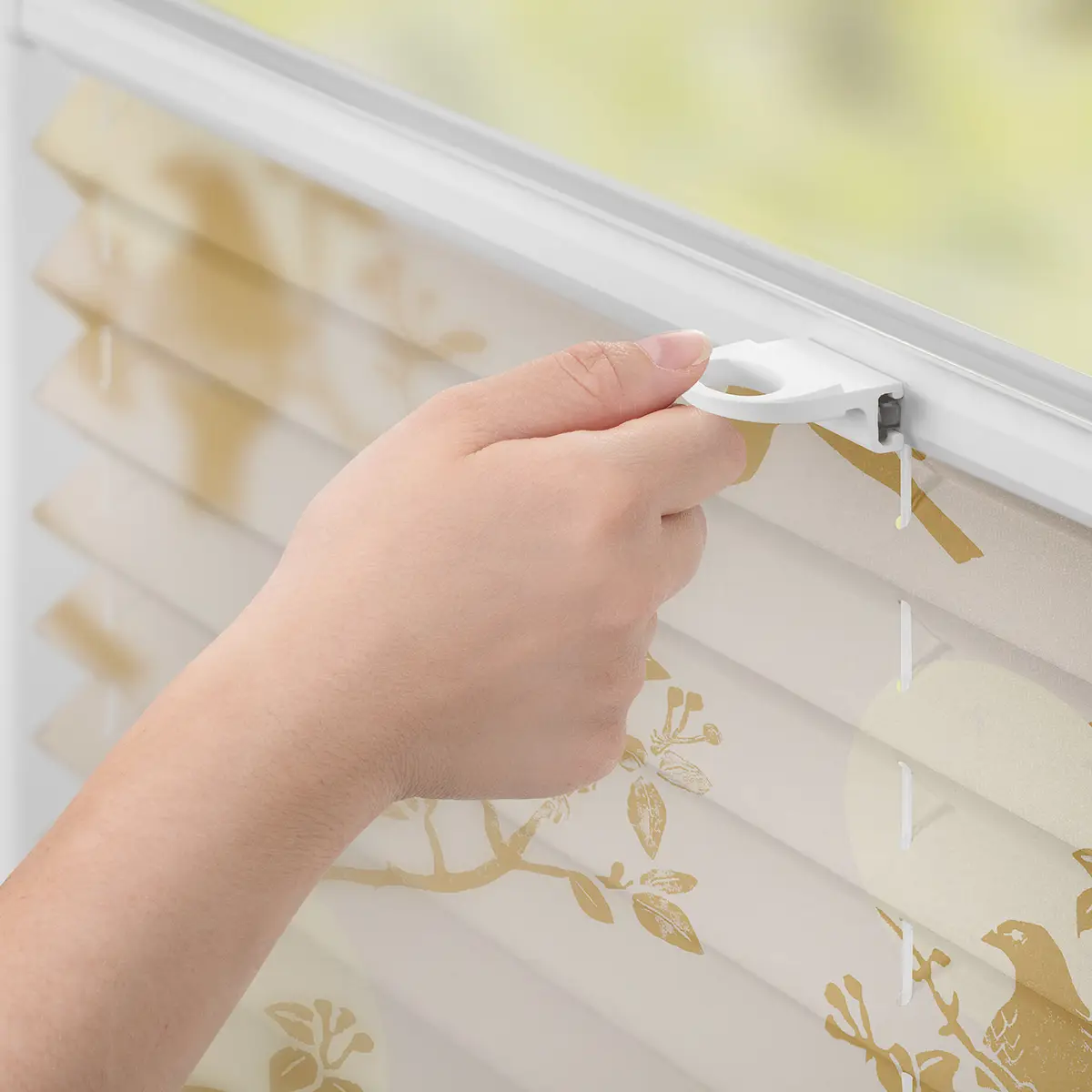 Plissee Klemmfix Moon Birds | Beige