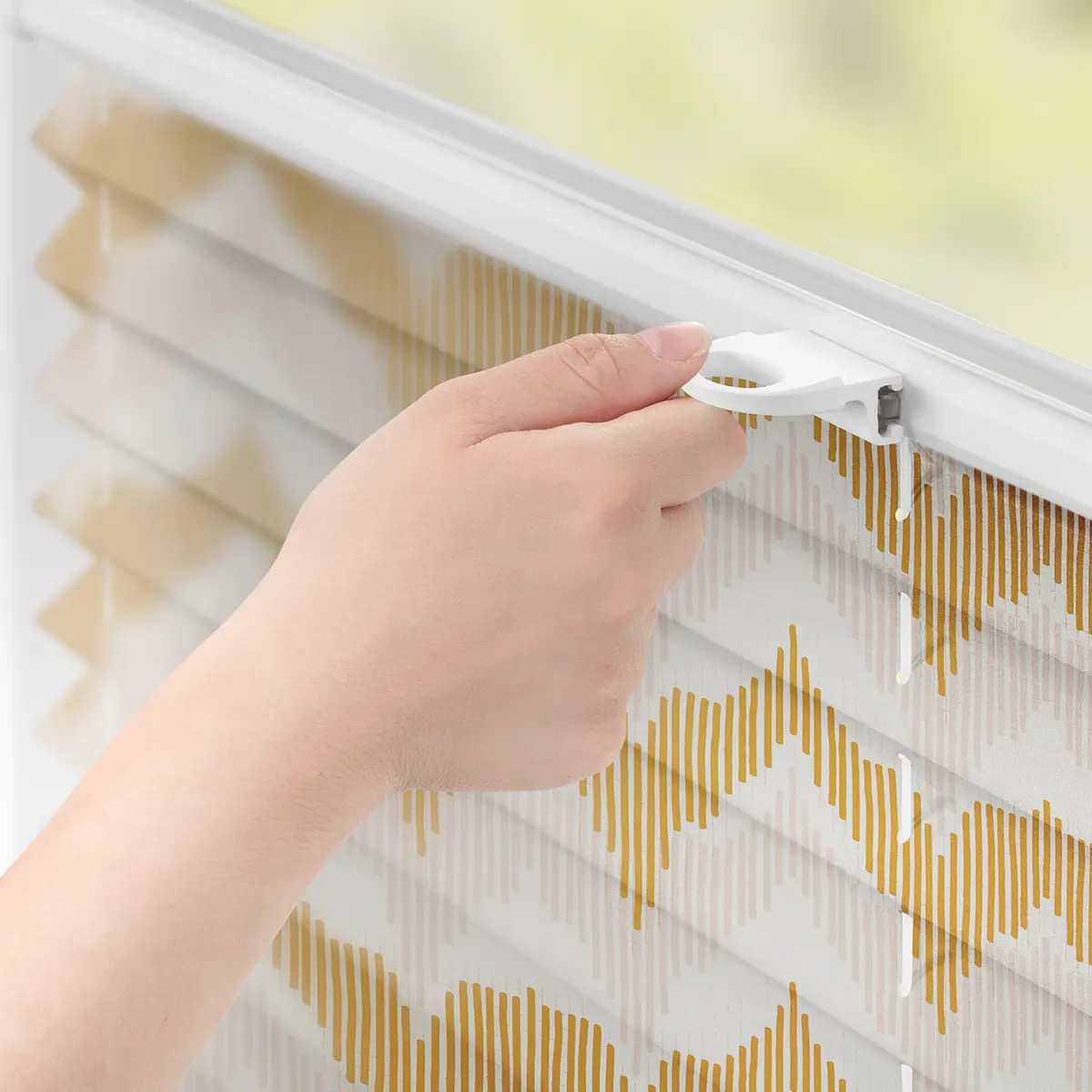 Plissee Klemmfix Boho Zig Zag | Gelb