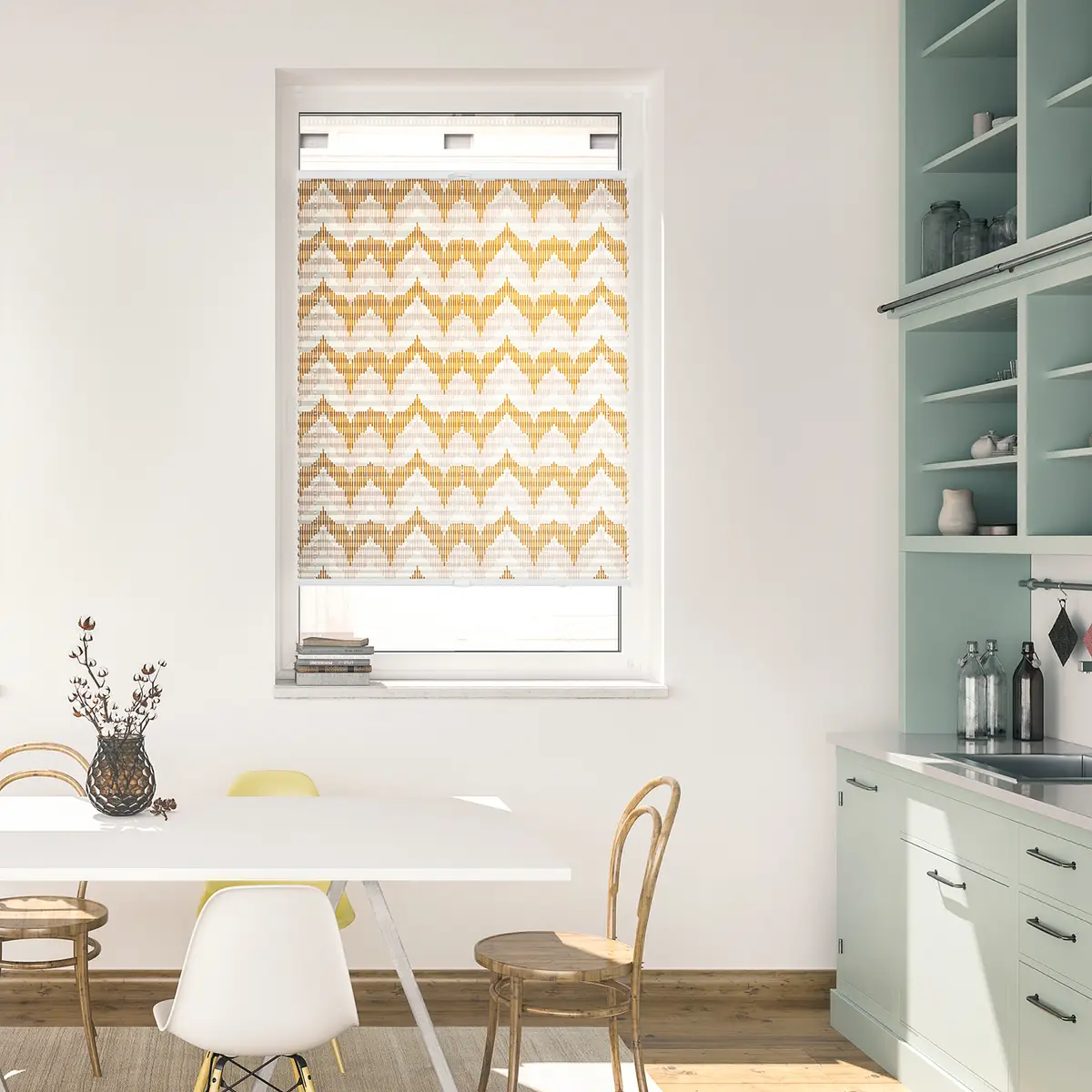 Plissee Klemmfix Boho Zig Zag | Gelb