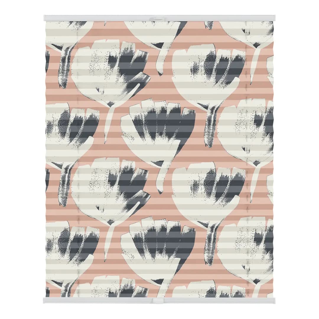 Plissee Klemmfix Jumbo Flowers on Salmon | Rot