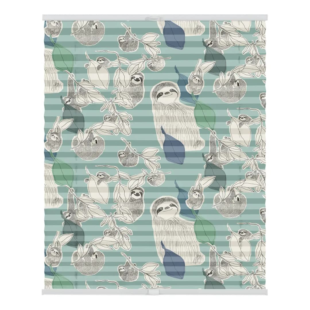 Plissee Klemmfix Sloths | Grün
