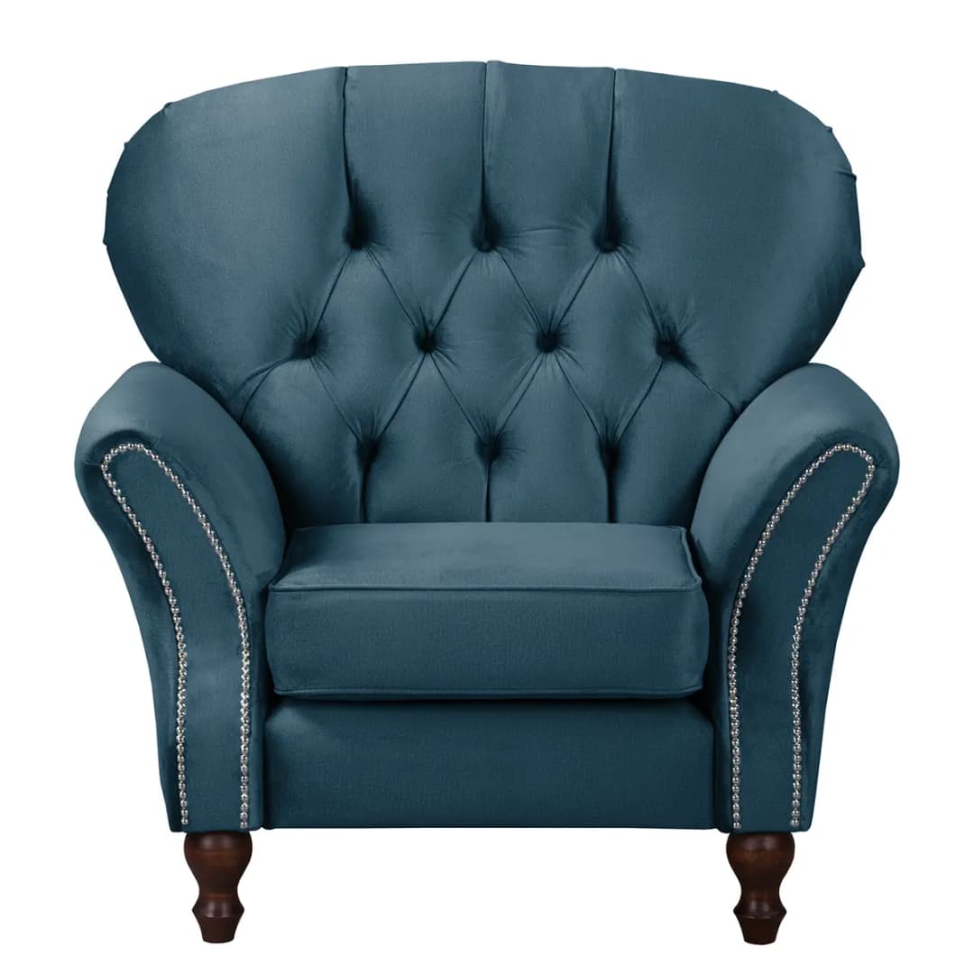 Sessel Dassel Blau Samt Onoli | Blau