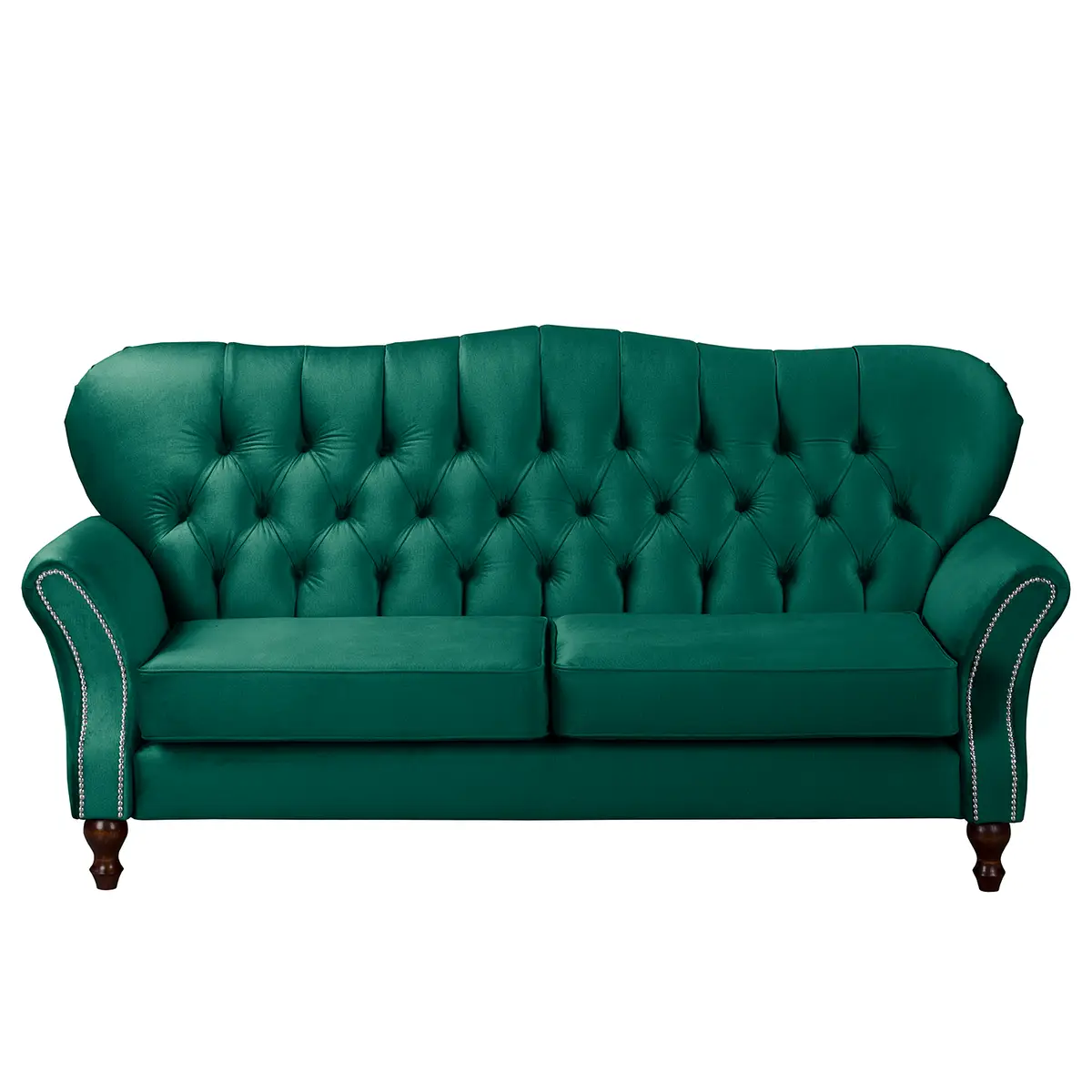 Sofa Dassel 3-Sitzer Grün Samt Onoli | Grün