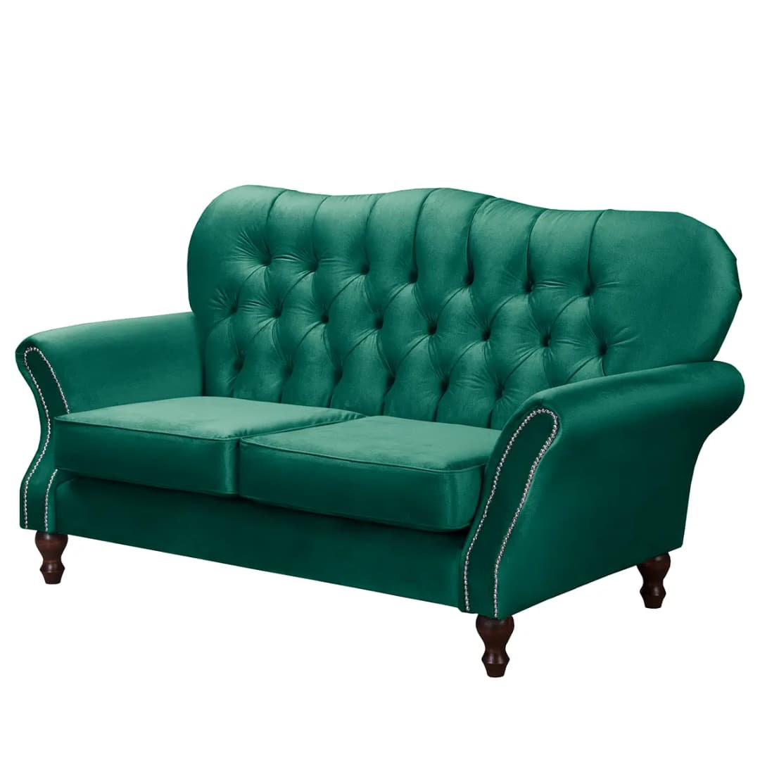Sofa Dassel 2-Sitzer Grün Samt Onoli | Grün