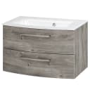 Waschtisch Vallersta 80cm Eiche Grau Dekor | Braun