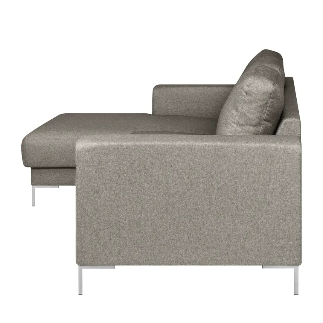 Ecksofa Grau Webstoff Mavie | Grau