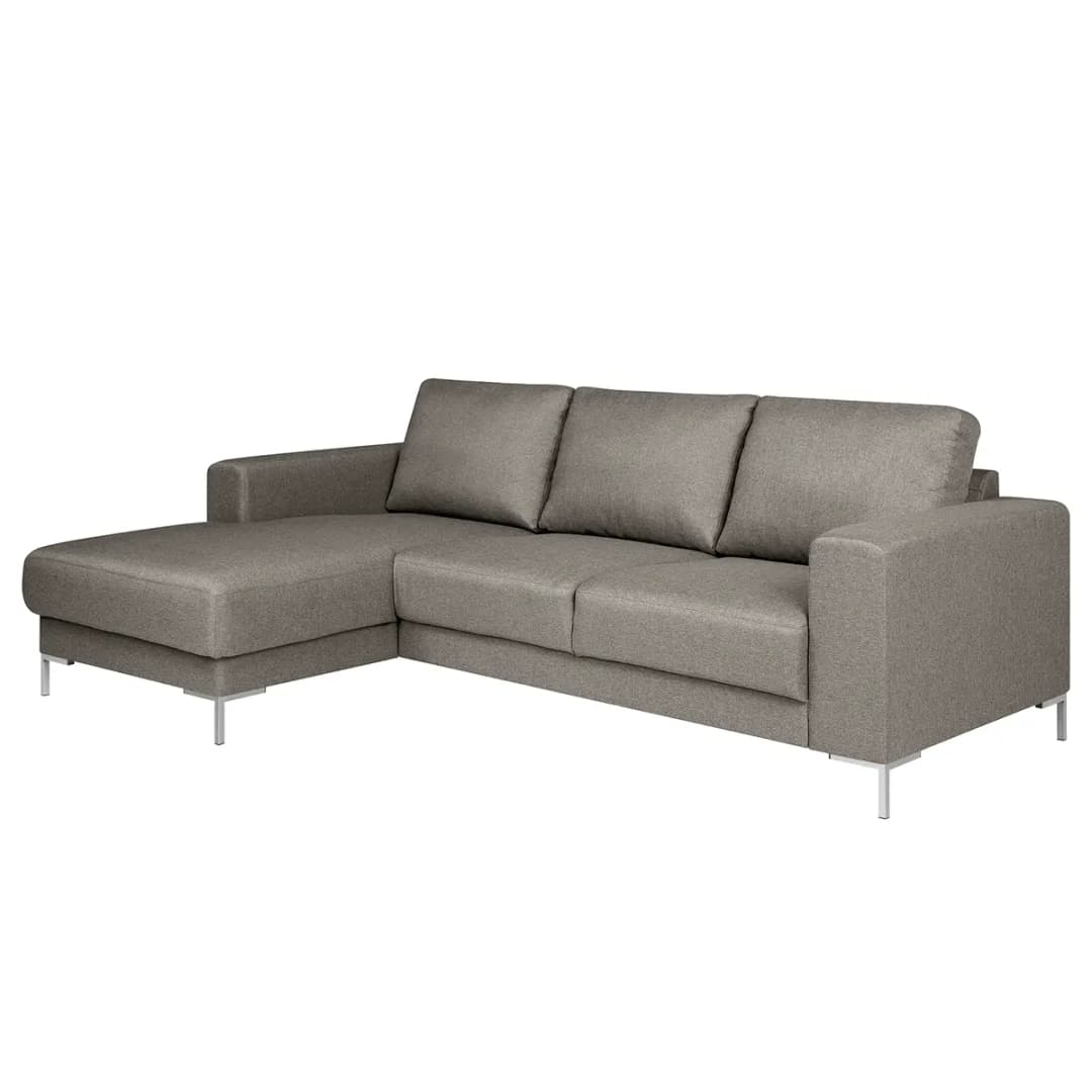 Ecksofa Grau Webstoff Mavie | Grau