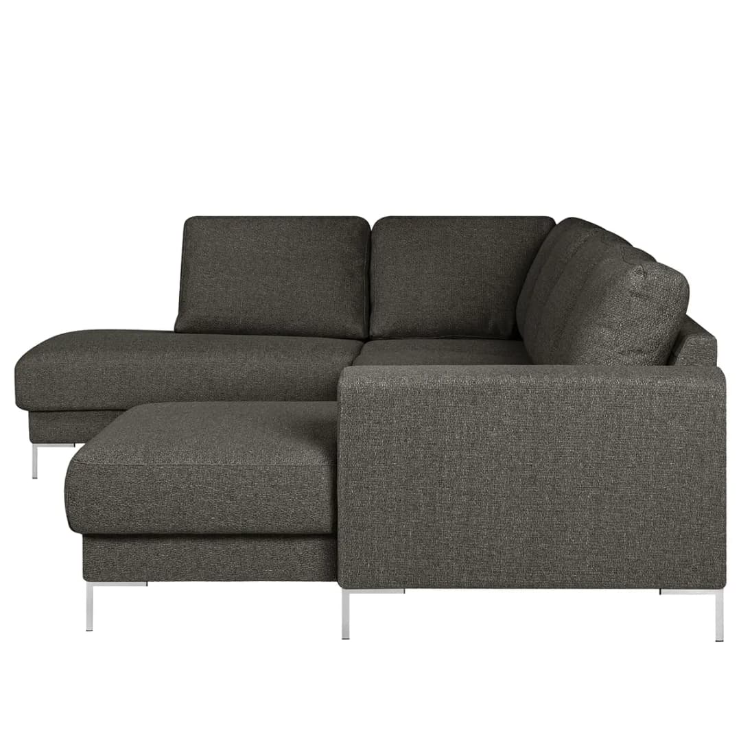 Wohnlandschaft Webstoff Grau Strukturstoff Gesa | Grau