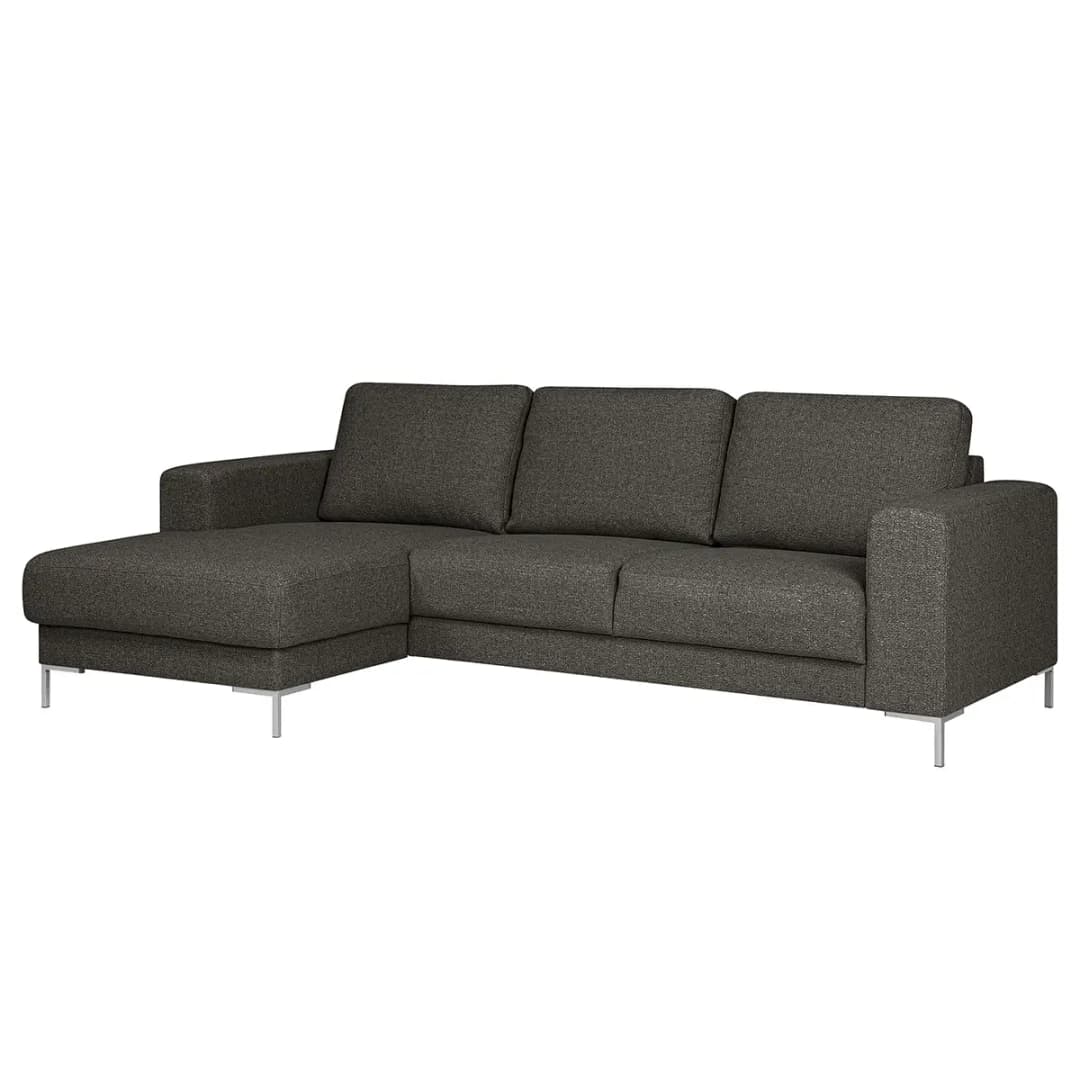 Ecksofa Grau Strukturstoff Gesa | Grau