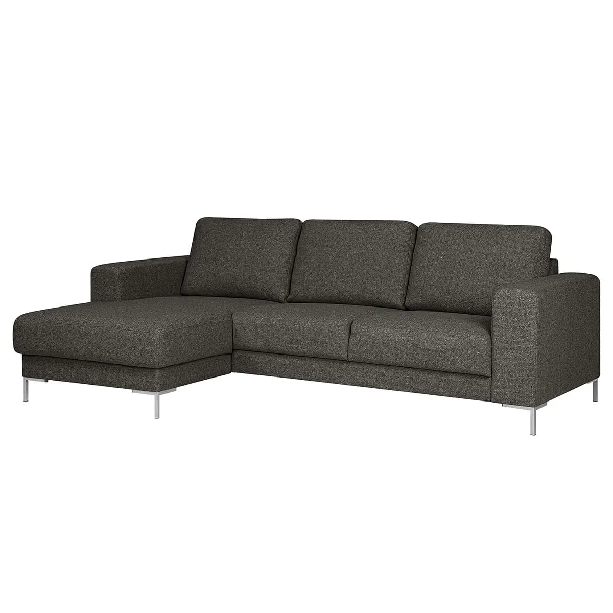 Ecksofa Grau Strukturstoff Gesa | Grau