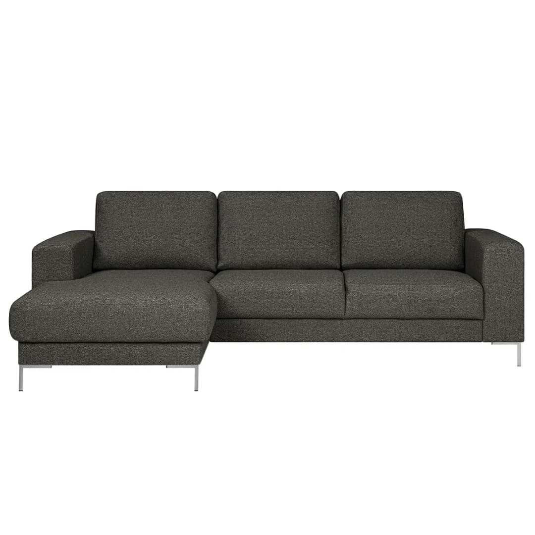 Ecksofa Grau Strukturstoff Gesa | Grau