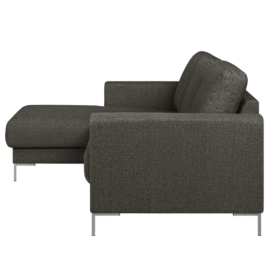 Ecksofa Grau Strukturstoff Gesa | Grau