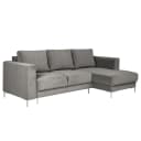 Ecksofa Grau Samt Vaia | Grau