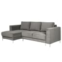 Ecksofa Grau Samt Vaia | Grau