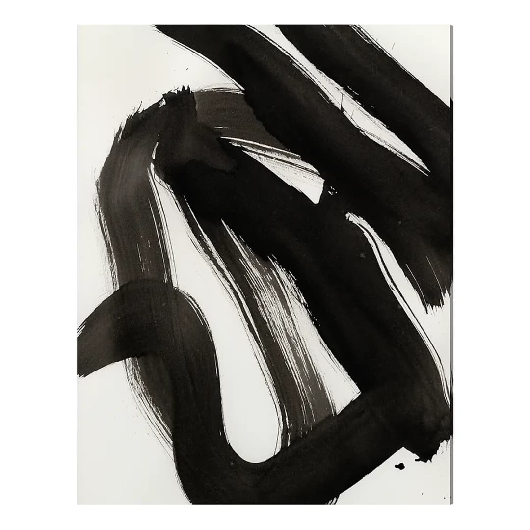 Bild Abstract black ink brush stroke Metal: Aku-Dibond