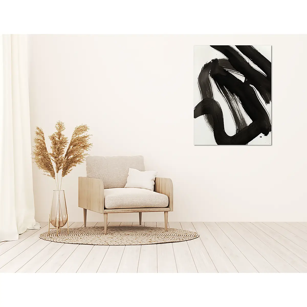 Bild Abstract black ink brush stroke Metal: Aku-Dibond