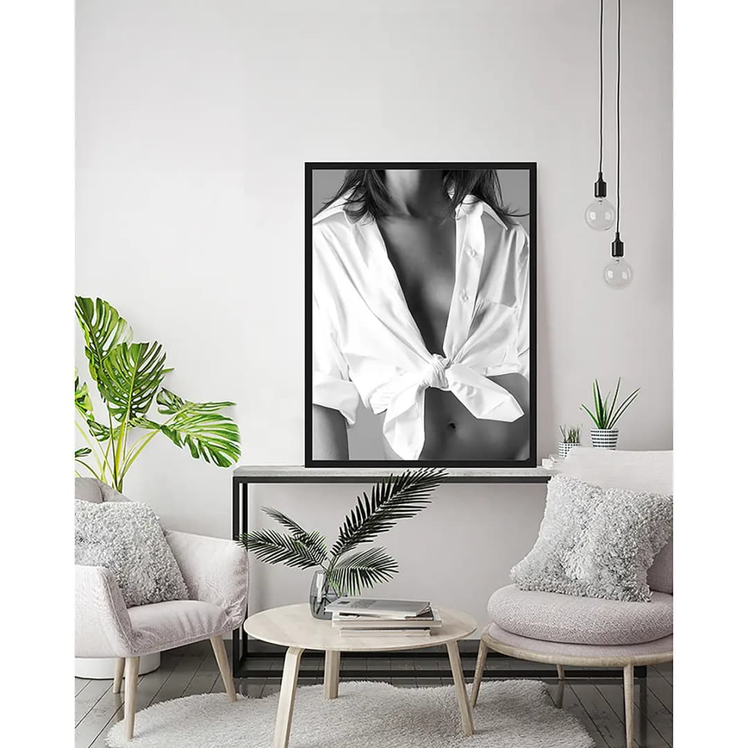 Bild White shirt Rahmen | Schwarz