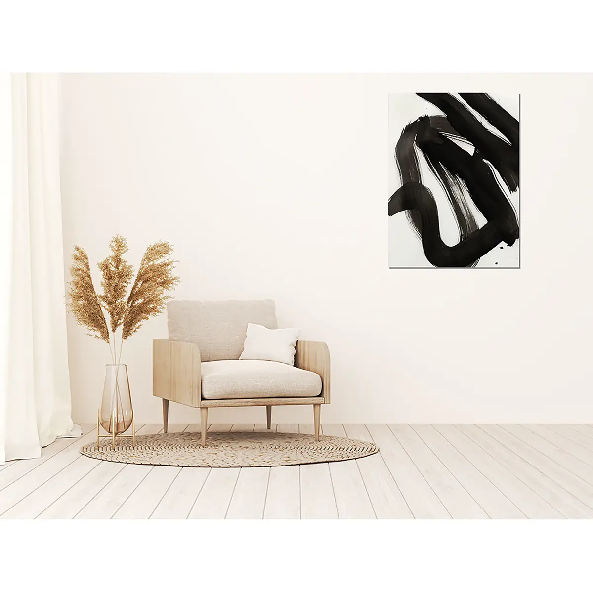 Bild Abstract black ink brush stroke | Mehrfarbig