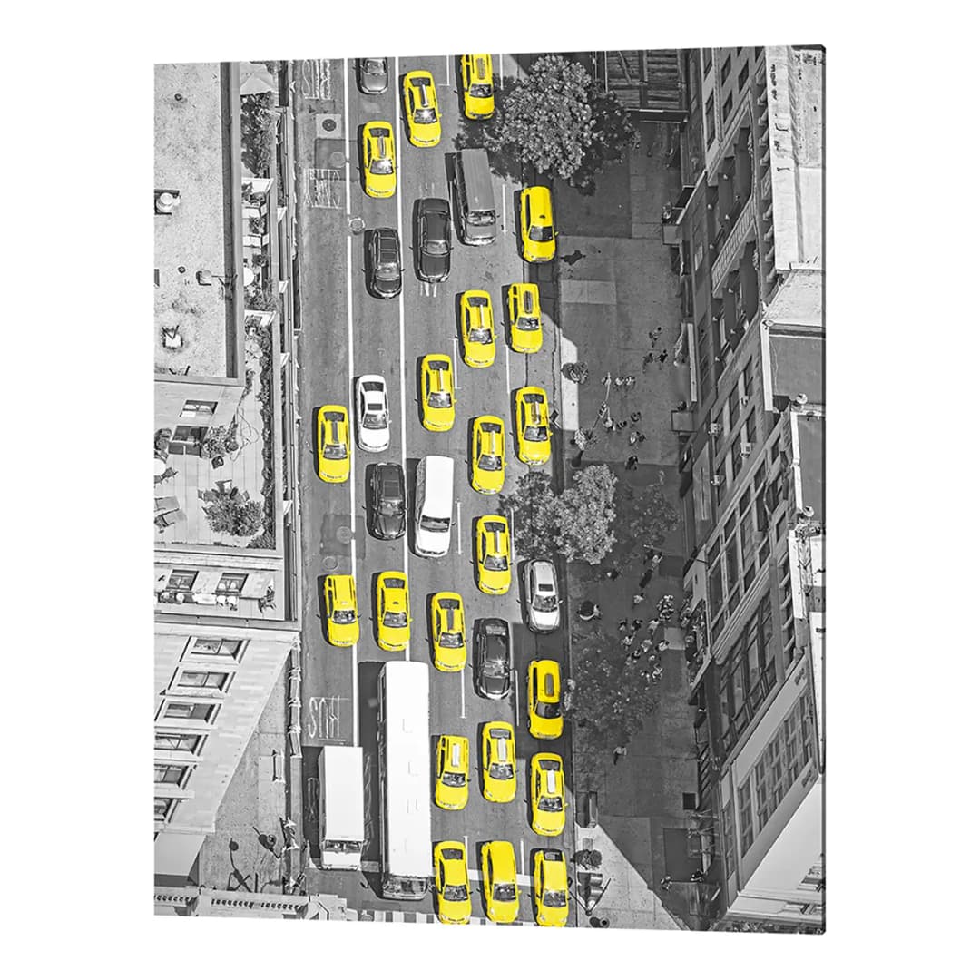 Bild New York taxis from above Metal: Aku-Dibond Multicolor 60