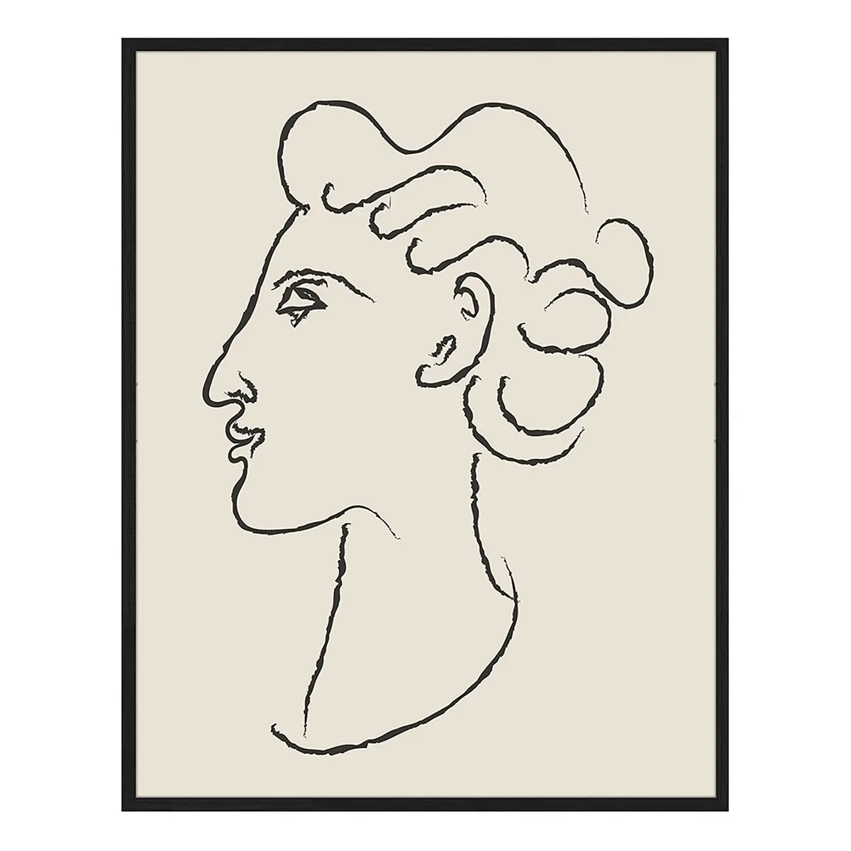 Bild Side Portrait Inspired By Matisse | Schwarz
