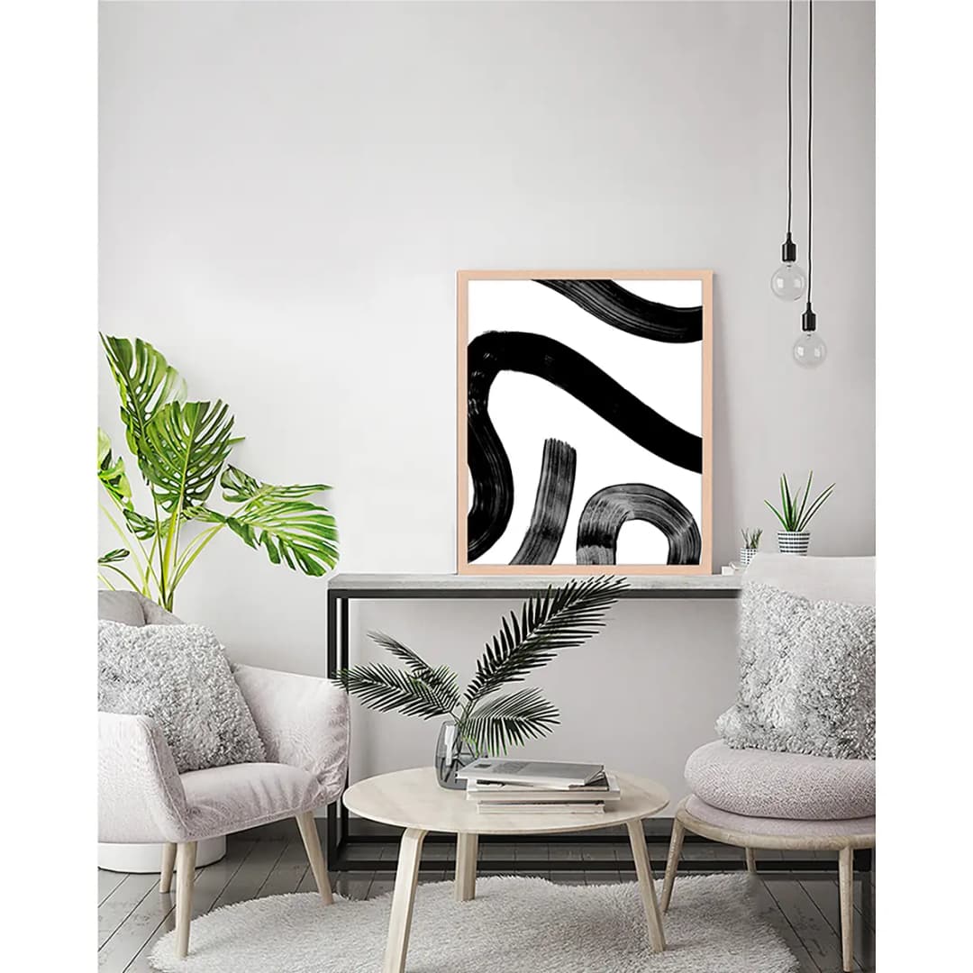Bild Abstract Watercolor Stroke Rahmen | Beige