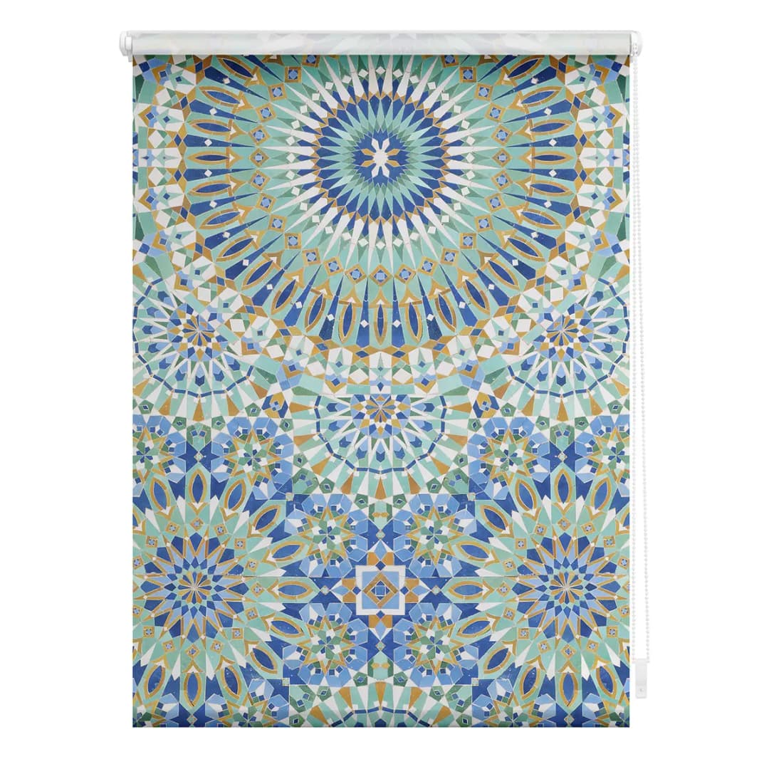 Klemmfix Rollo Orientalische Muster | Blau