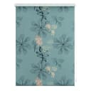 Klemmfix Verdunklungsrollo Aqua Floral 120 x 150cm Blau | Blau