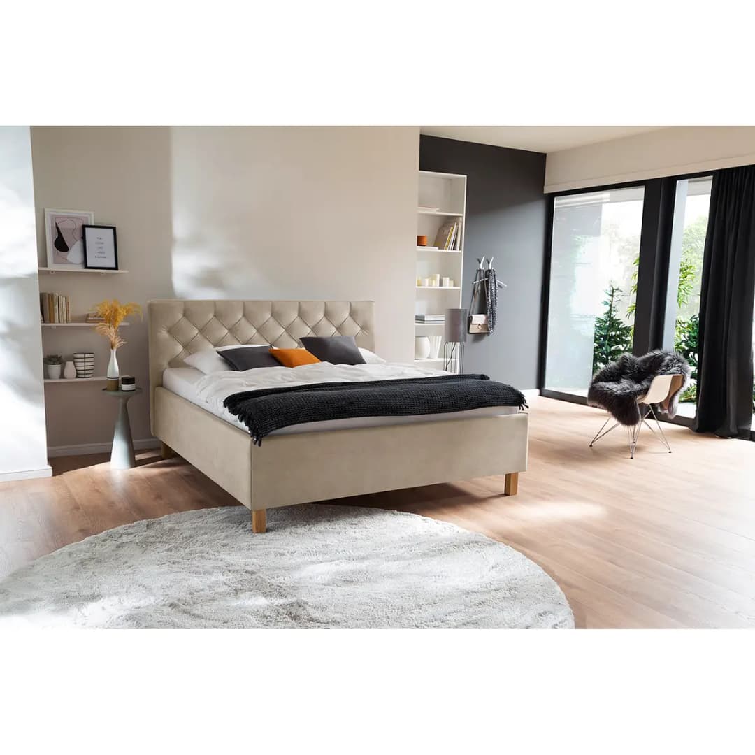 Polsterbett 160 x 200cm | Beige