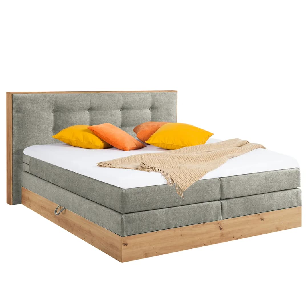 Boxspringbett Naumburg 180 x 200cm | Grau