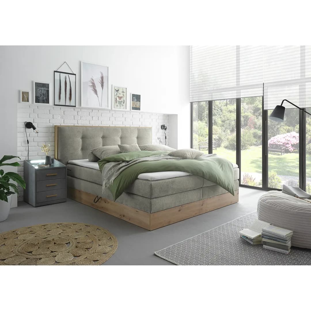 Boxspringbett Naumburg 180 x 200cm | Grau