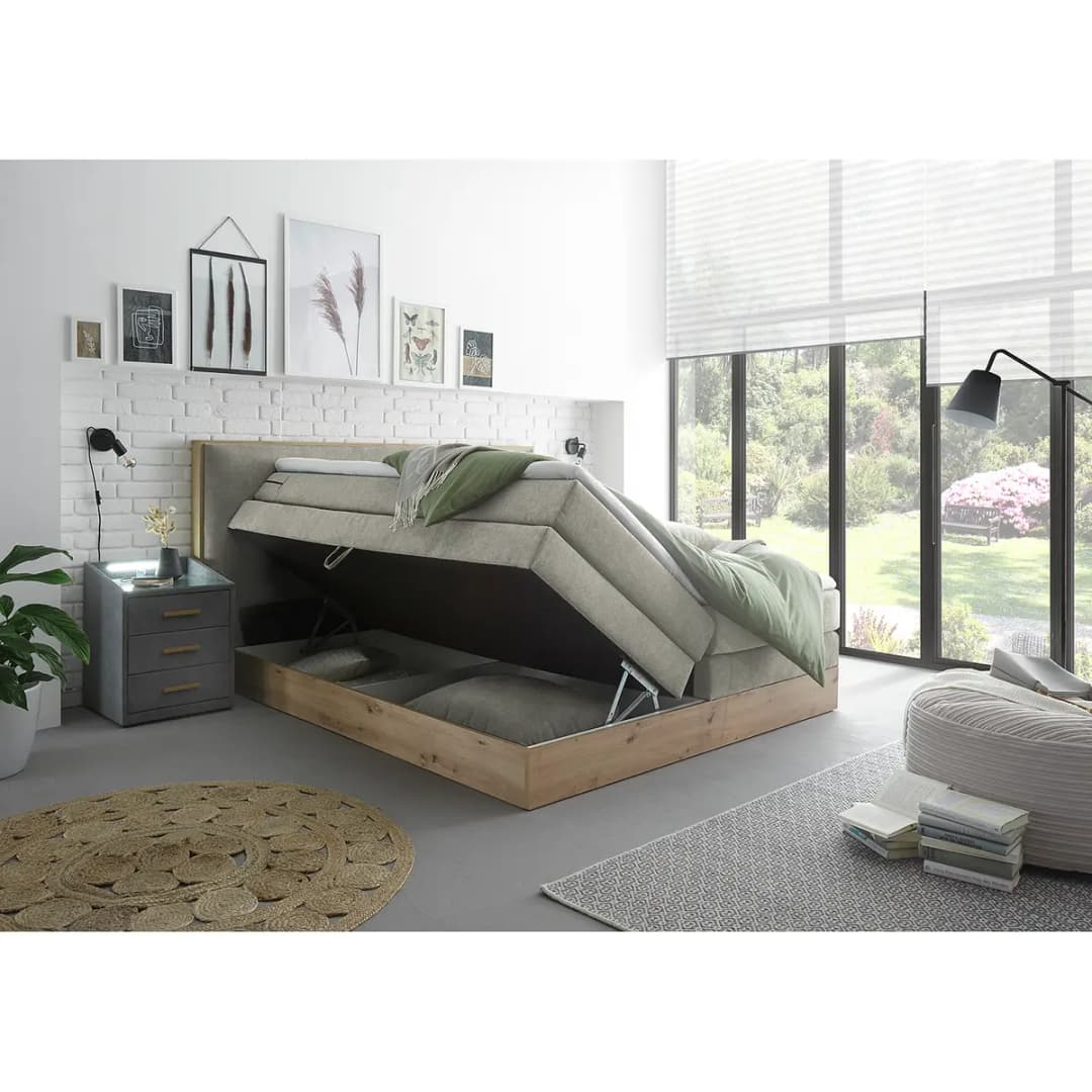 Boxspringbett Naumburg 180 x 200cm | Grau