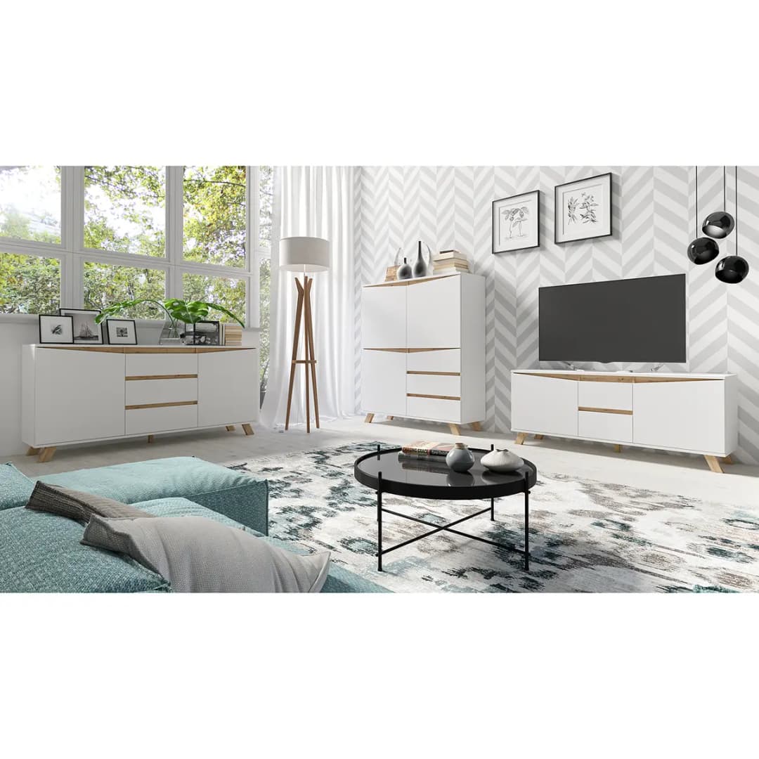 Sideboard 180cm Weiß | Weiß