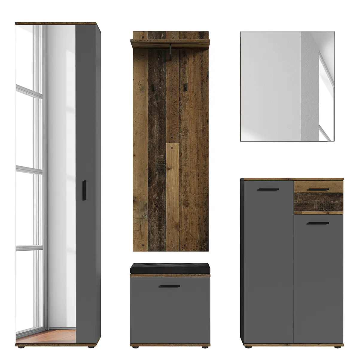 Garderobenset I 5-teilig | Braun