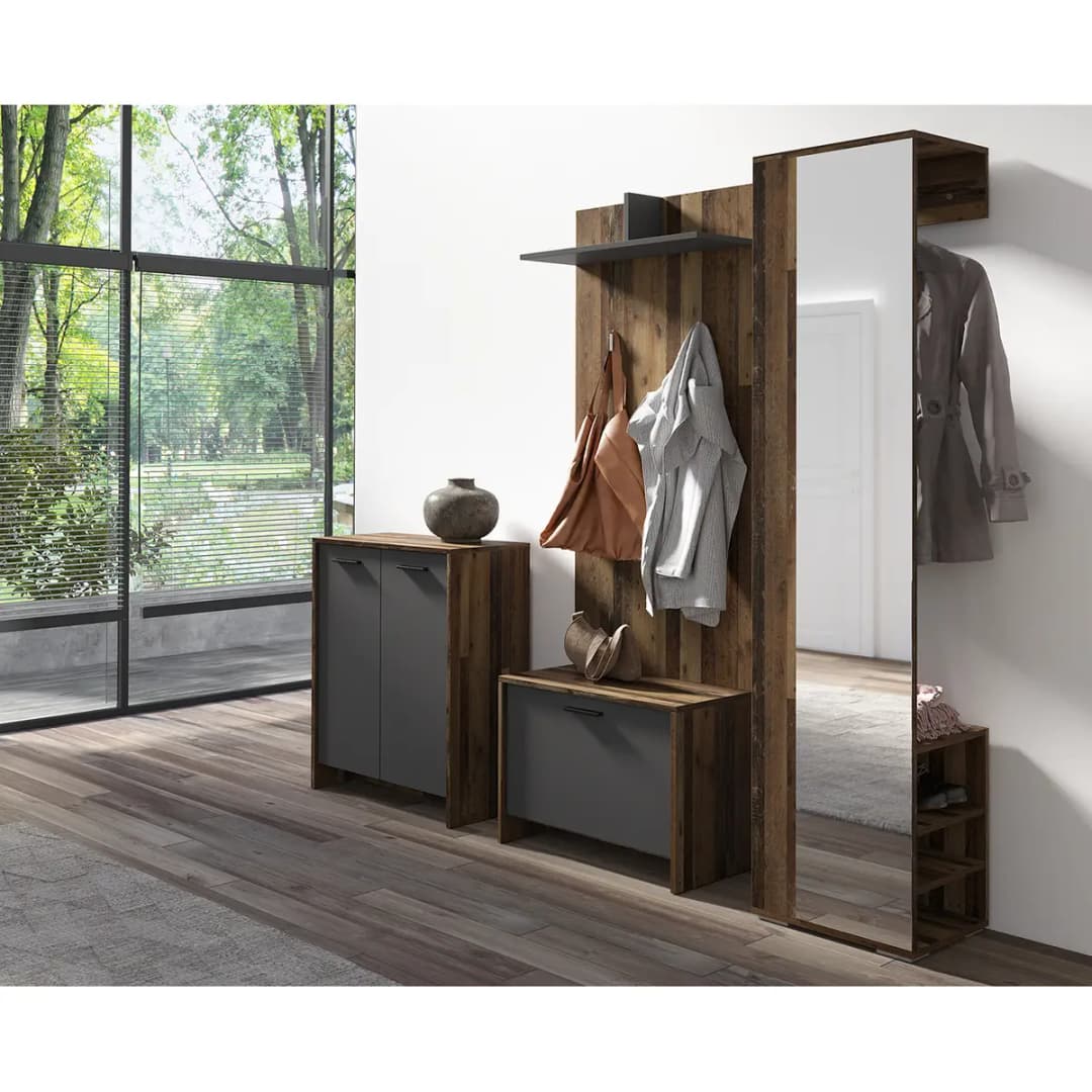 Garderobenset I 3-teilig | Braun