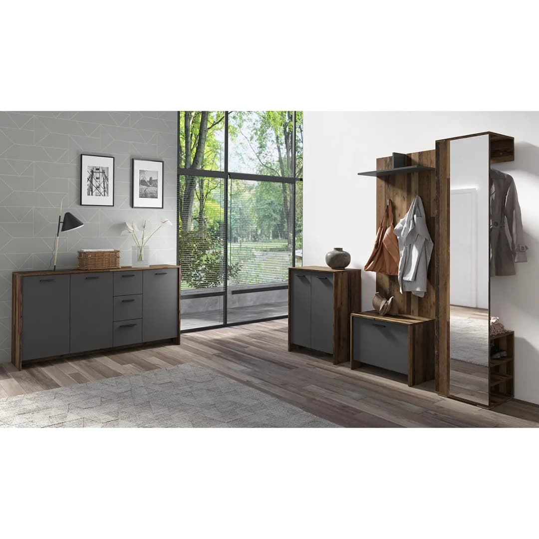 Garderobenset I 3-teilig | Braun