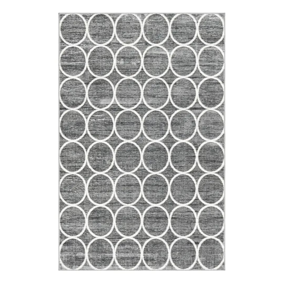 Kurzflorteppich Titan Trellis II Grau/Dunkelgrau 150 x 245cm