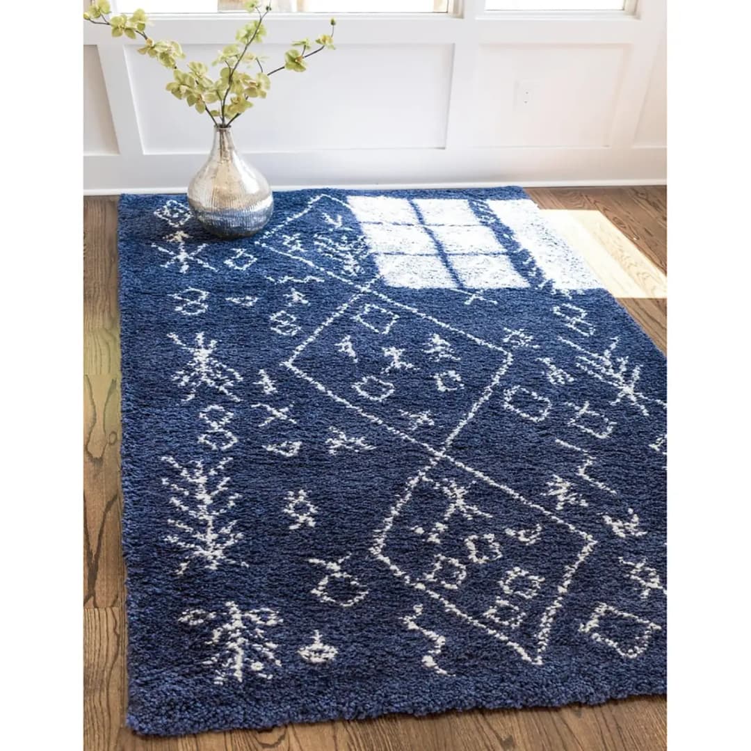 Kurzflorteppich Temara Shag III | Blau