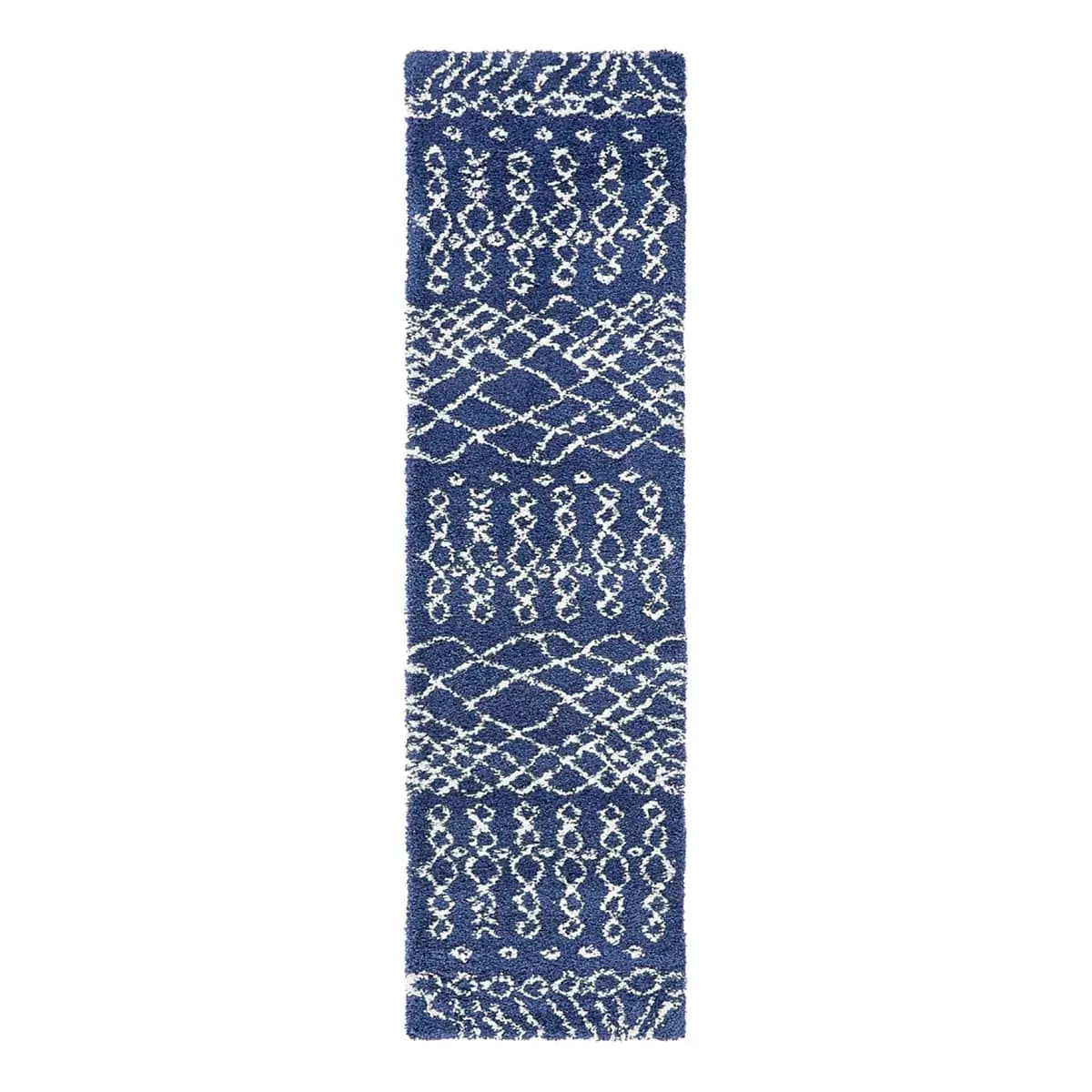 Läufer Temara Shag I 80 x 305cm Blau/Marineblau | Blau