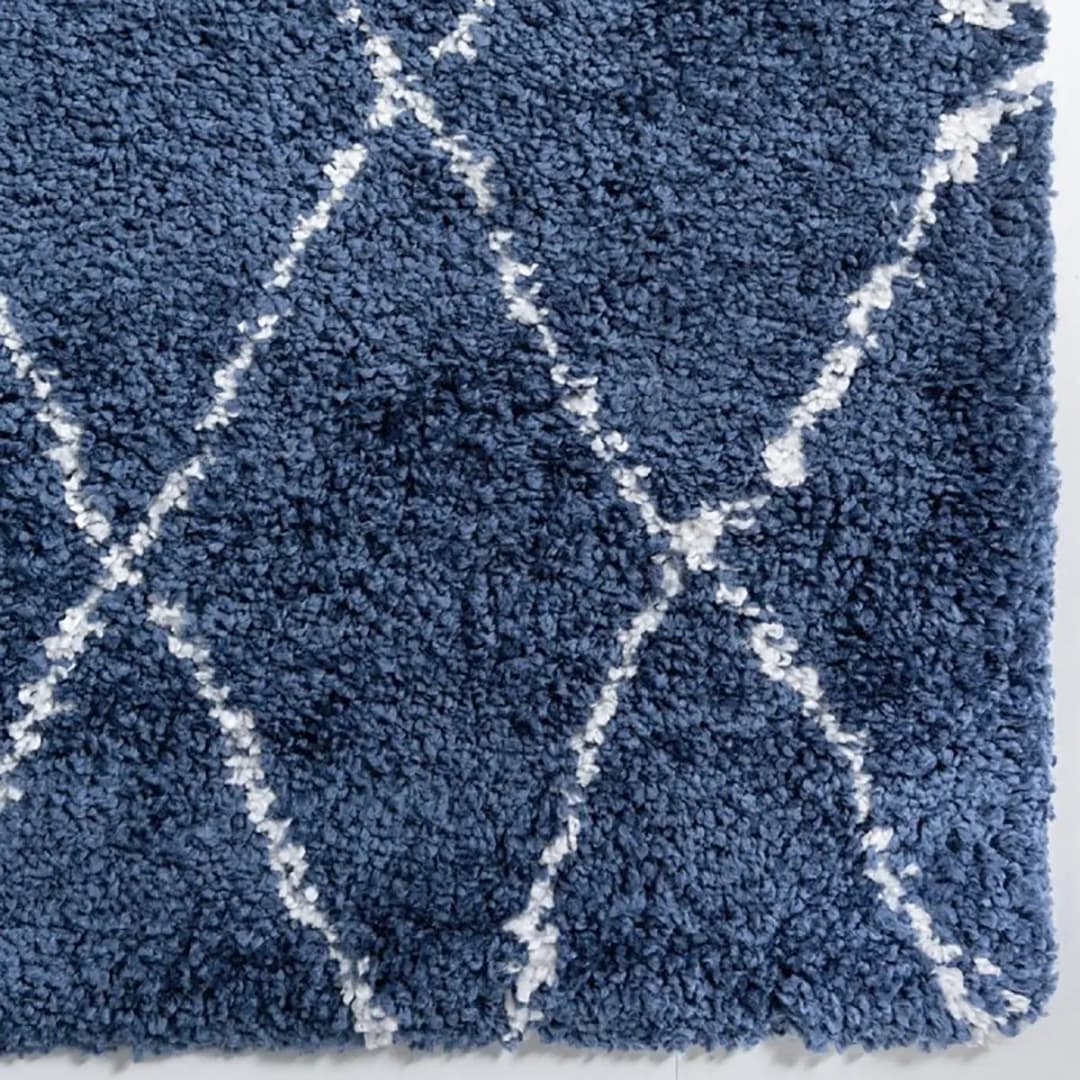 Läufer Temara Shag III 80 x 185cm Blau/Marineblau | Blau