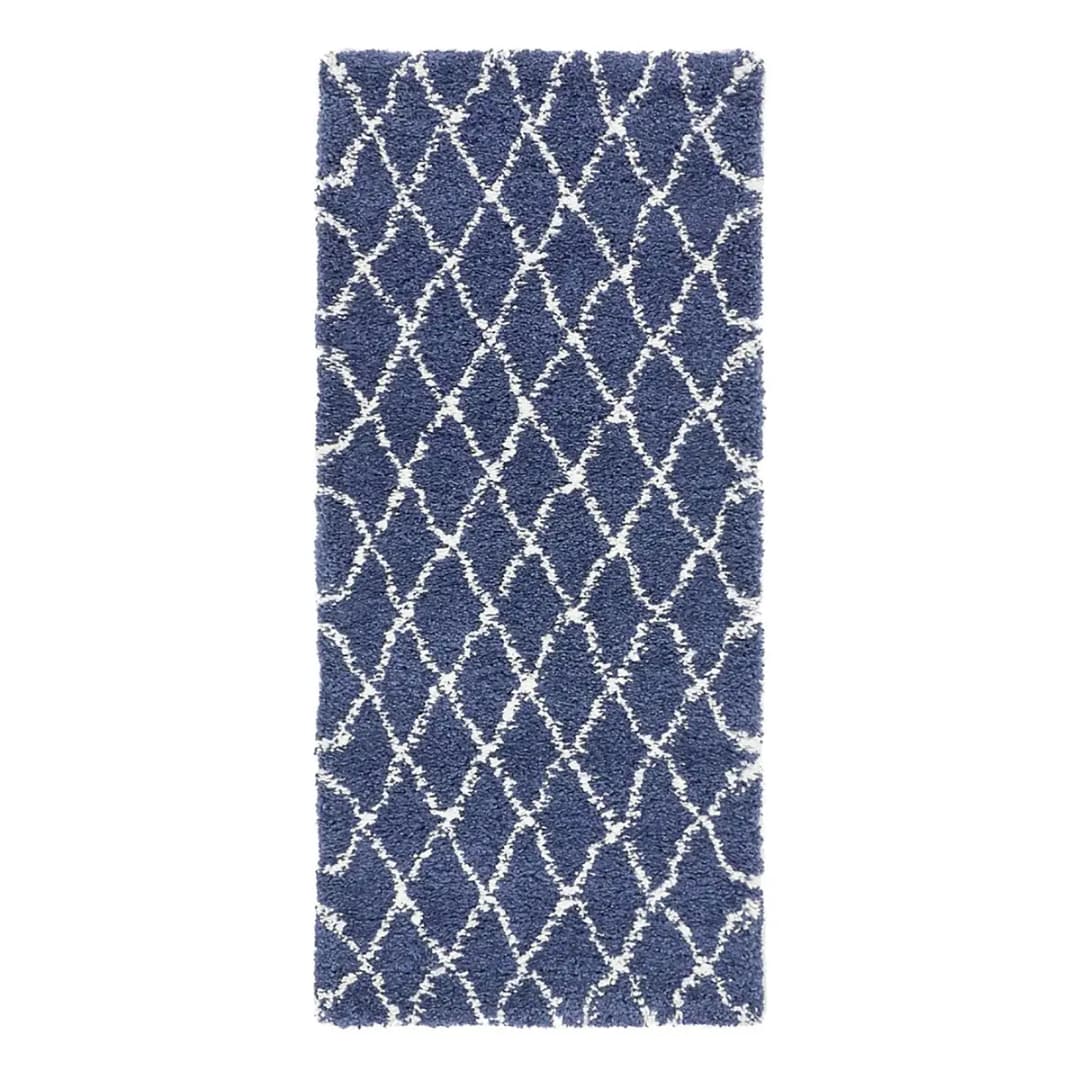Läufer Temara Shag III 80 x 185cm Blau/Marineblau | Blau