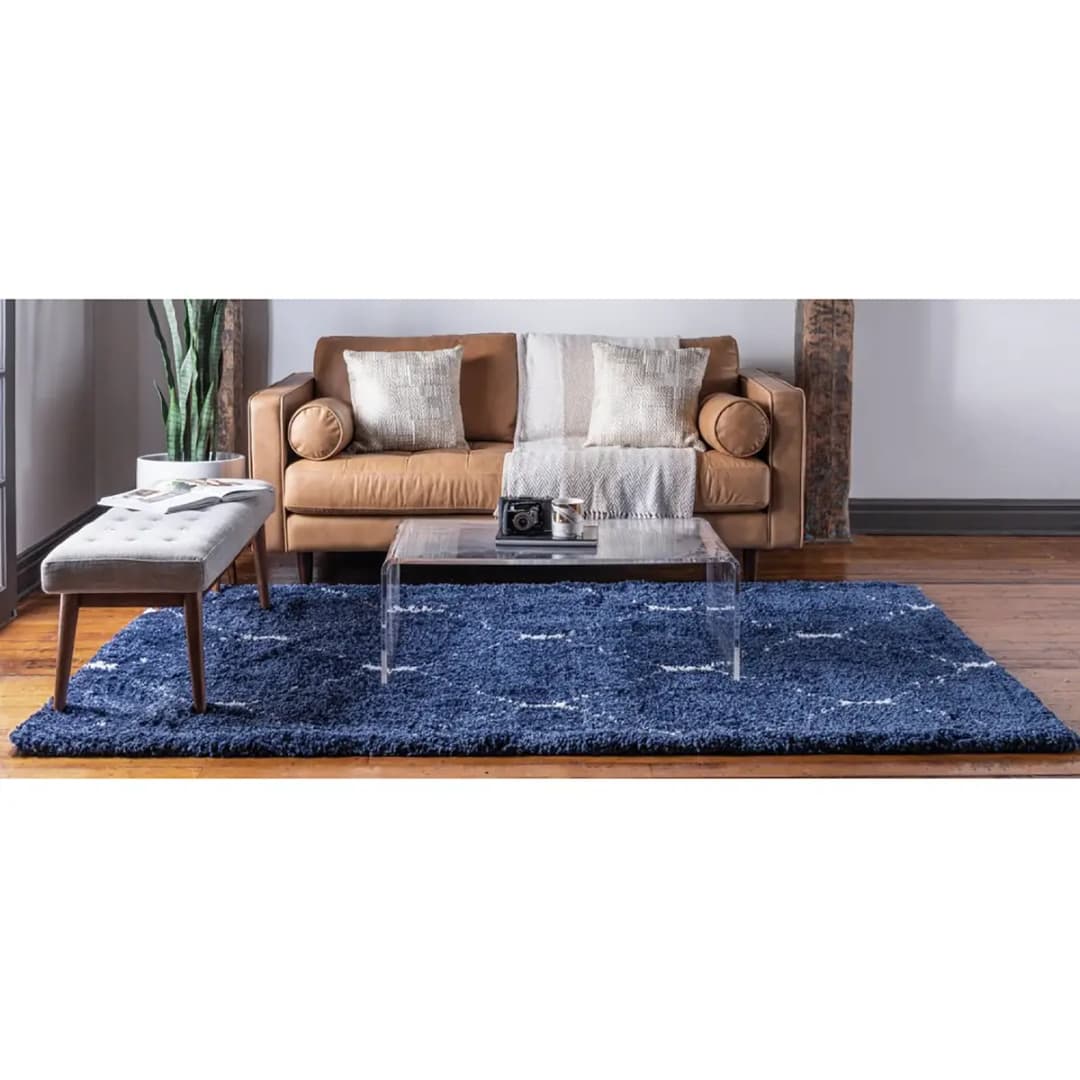 Kurzflorteppich Temara Shag IV Blau/Marineblau 150 x 245cm