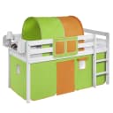 Hochbett Colours 90 x 200cm Weiß/Grün/Orange mit Leiter | Weiß