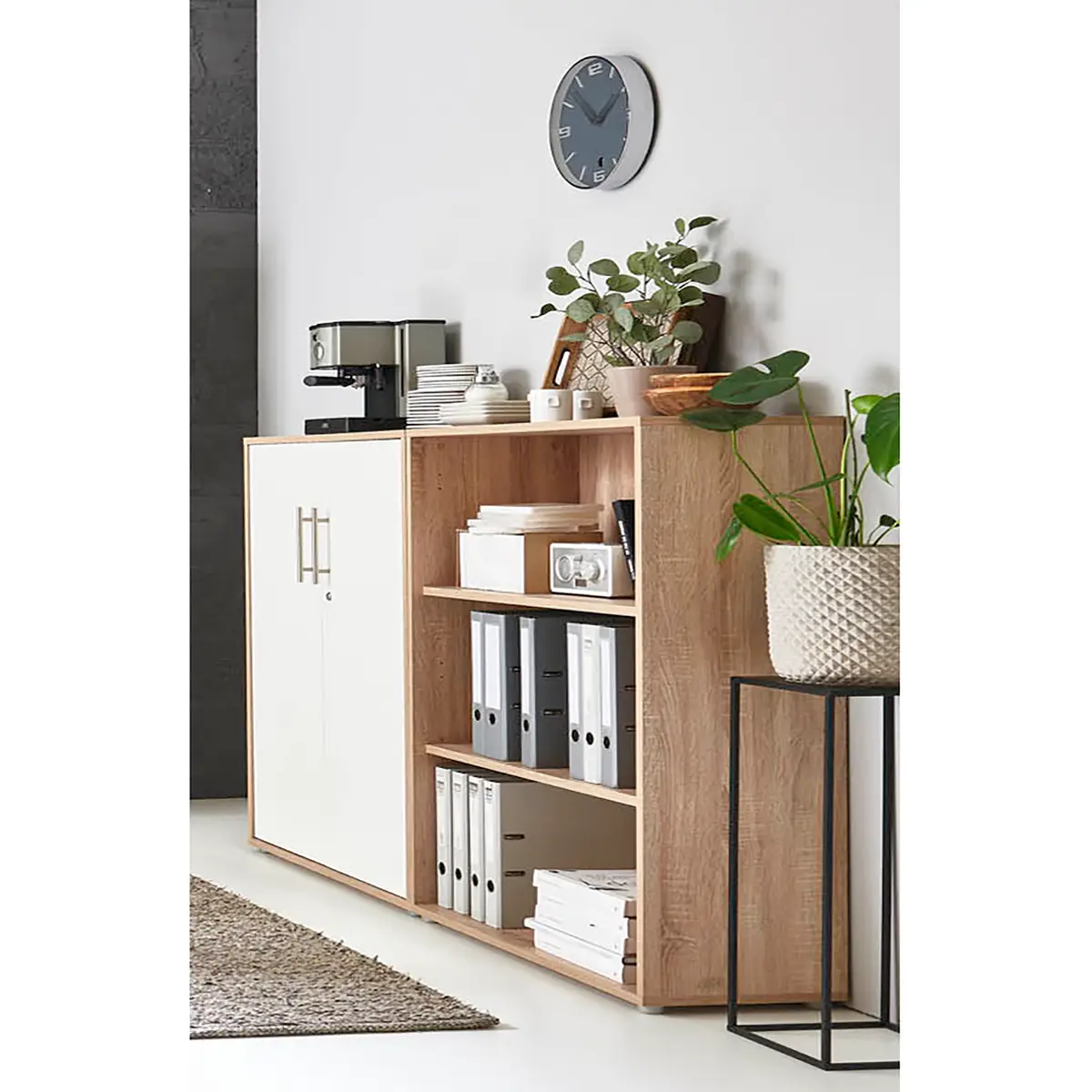 Aktenschrank 2-teilig | Holztöne