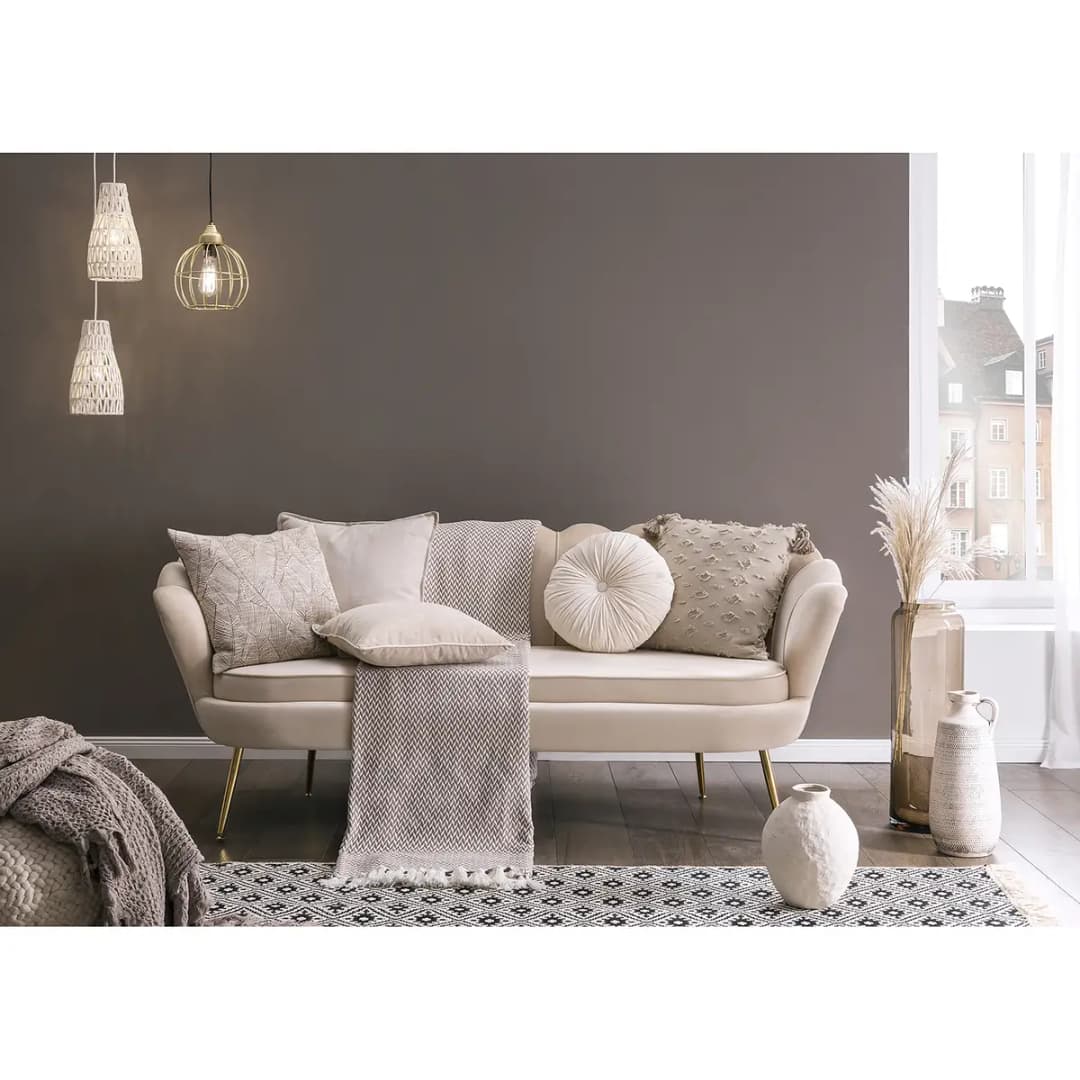 Kissenhülle Joy Beige/Beige 45 x 45cm Samt | Beige
