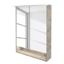 Spiegelschrank B.Style 60cm Braun/Eiche Grau Dekor | Braun